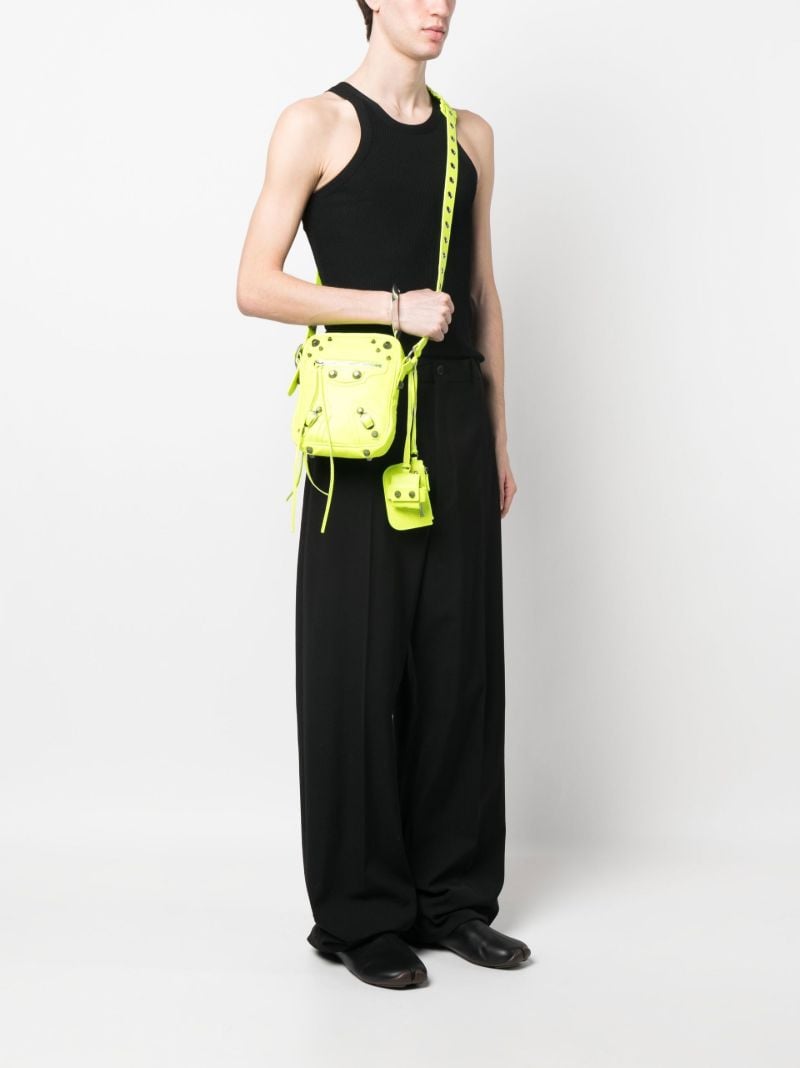 Yellow Le Cagole Leather Messenger Bag