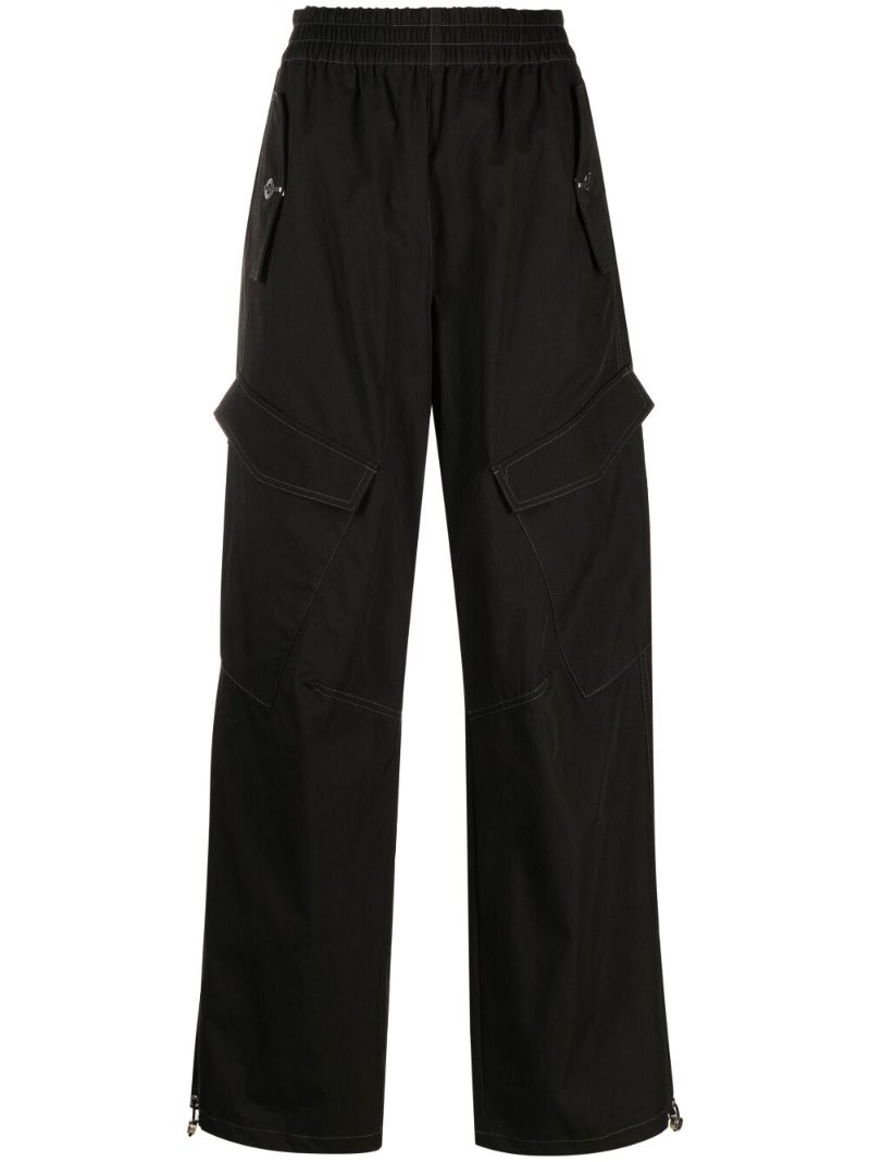 Black Latch Straight-leg Cargo Trousers