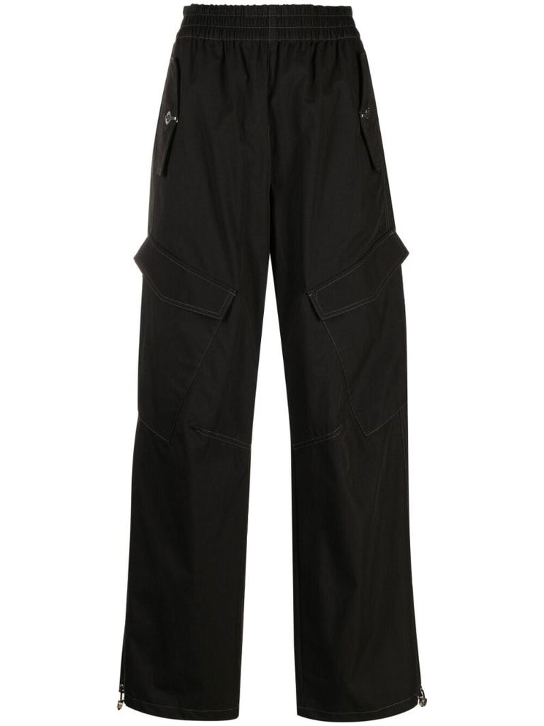 Black Latch Straight-leg Cargo Trousers