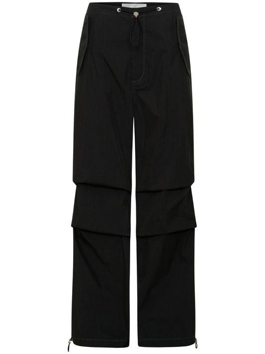 Black Organic Cotton Parachute Trousers