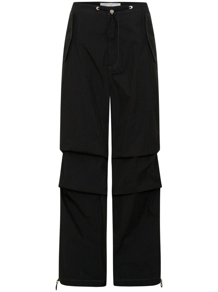 Black Organic Cotton Parachute Trousers