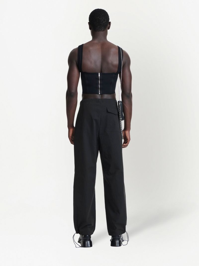 Black Organic Cotton Parachute Trousers