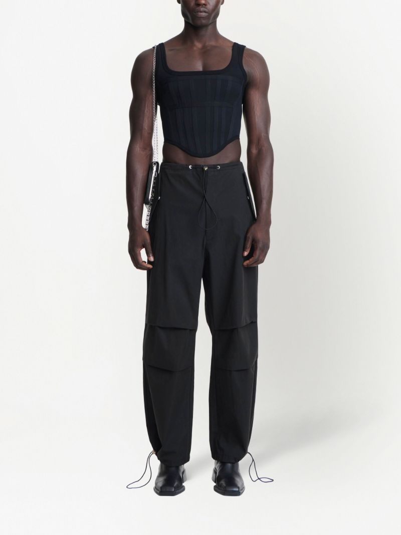 Black Organic Cotton Parachute Trousers