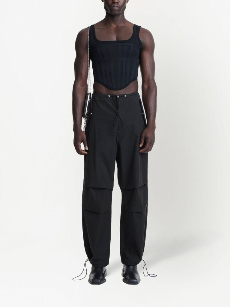 Black Organic Cotton Parachute Trousers