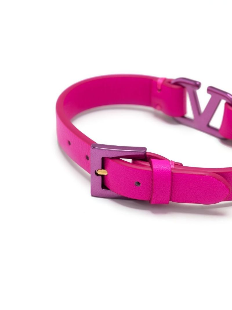 Pink Vlogo Signature Leather Bracelet