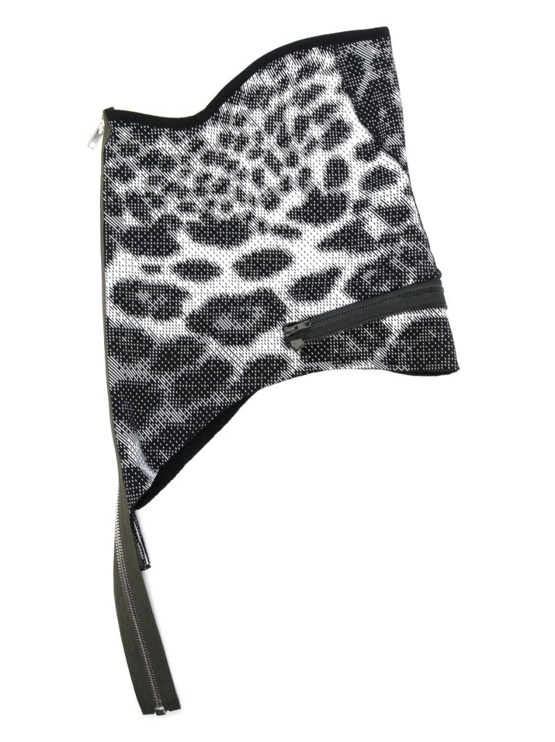 Grey Leopard Print Neck Warmer