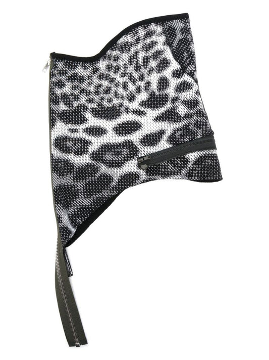 Grey Leopard Print Neck Warmer
