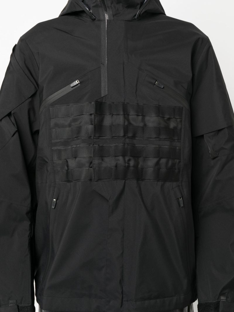 Black Grosgrain Panel Hooded Jacket