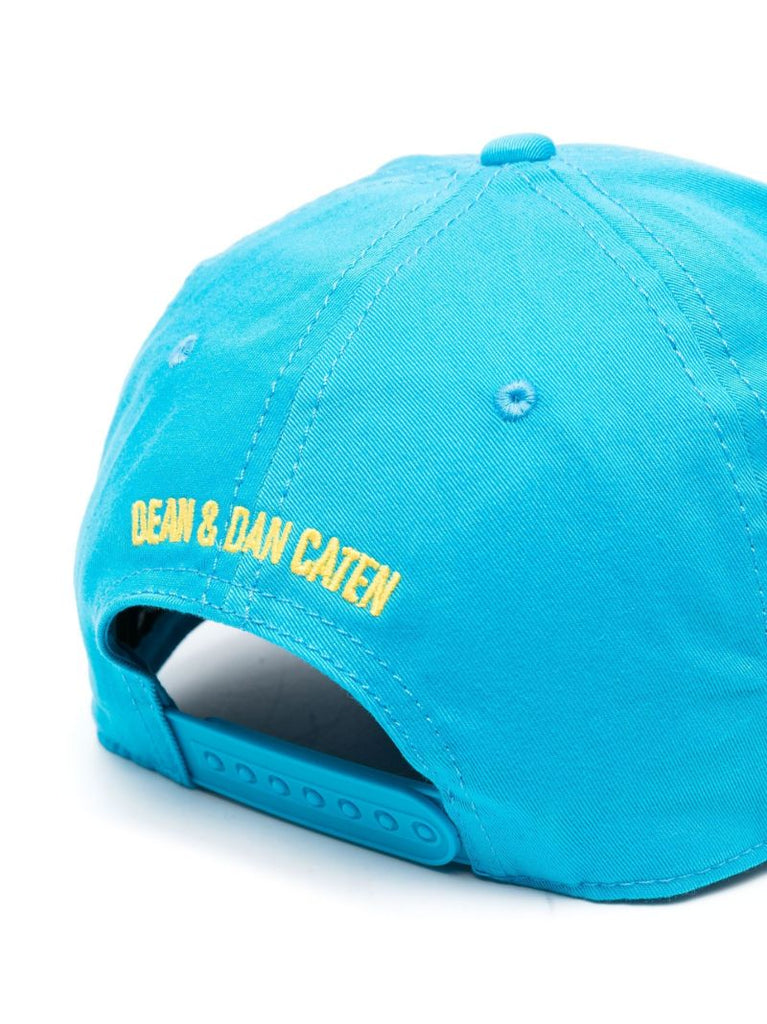 Blue Logo Embroidered Cotton Cap