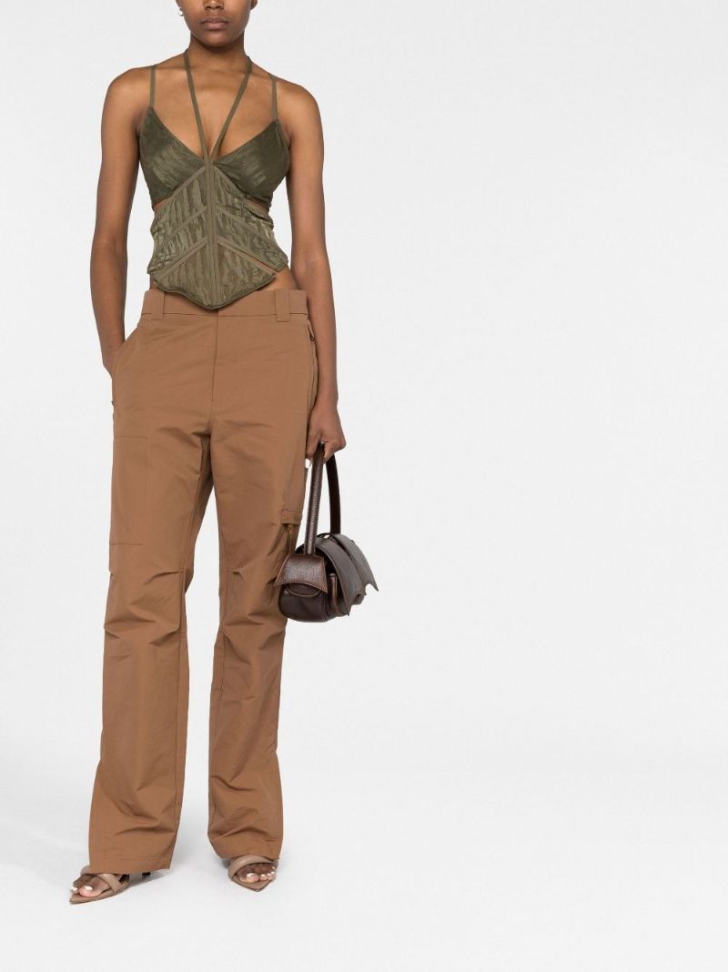 Green Camoflage Print Lace Camisole Top