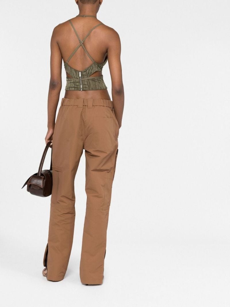 Green Camoflage Print Lace Camisole Top