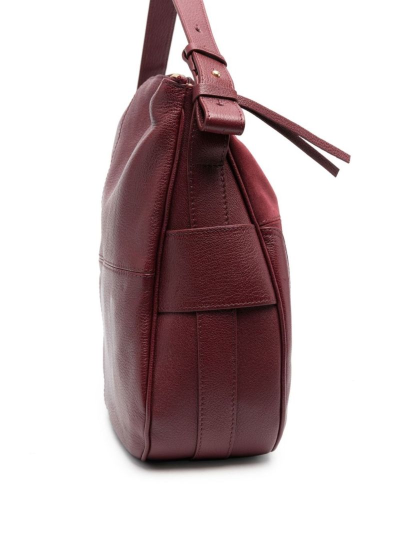 Red Hana Suede Shoulder Bag