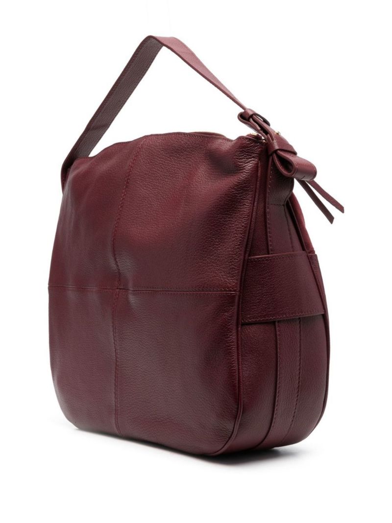 Red Hana Suede Shoulder Bag