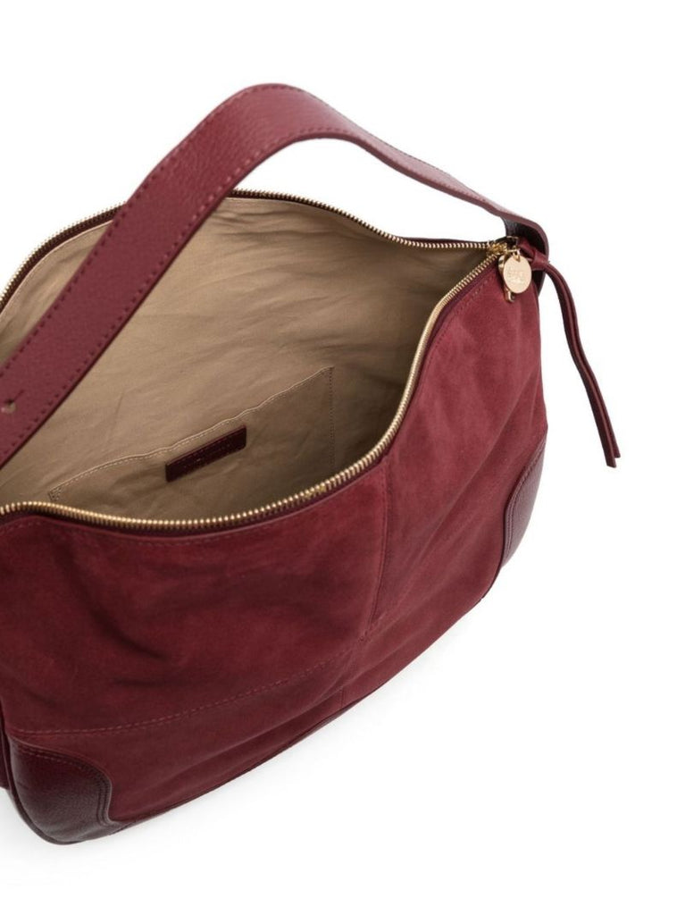 Red Hana Suede Shoulder Bag