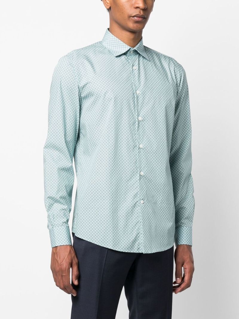 Blue Gancini Print Cotton Shirt