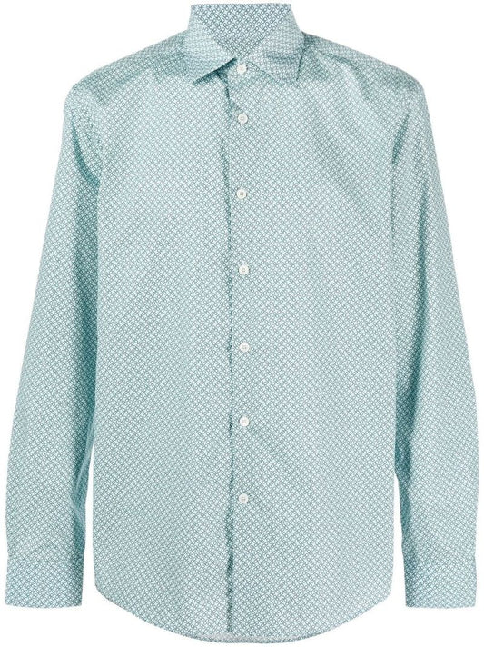 Blue Gancini Print Cotton Shirt