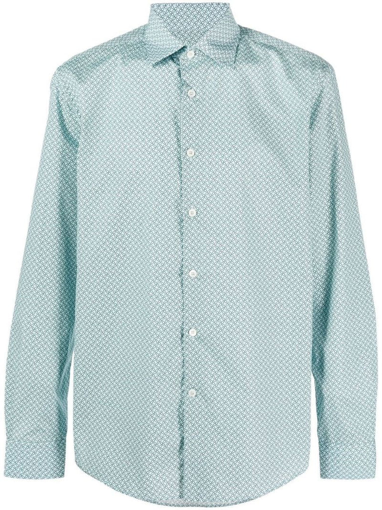 Blue Gancini Print Cotton Shirt