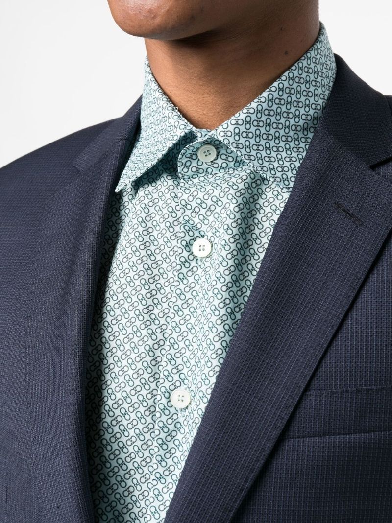 Blue Gancini Print Cotton Shirt