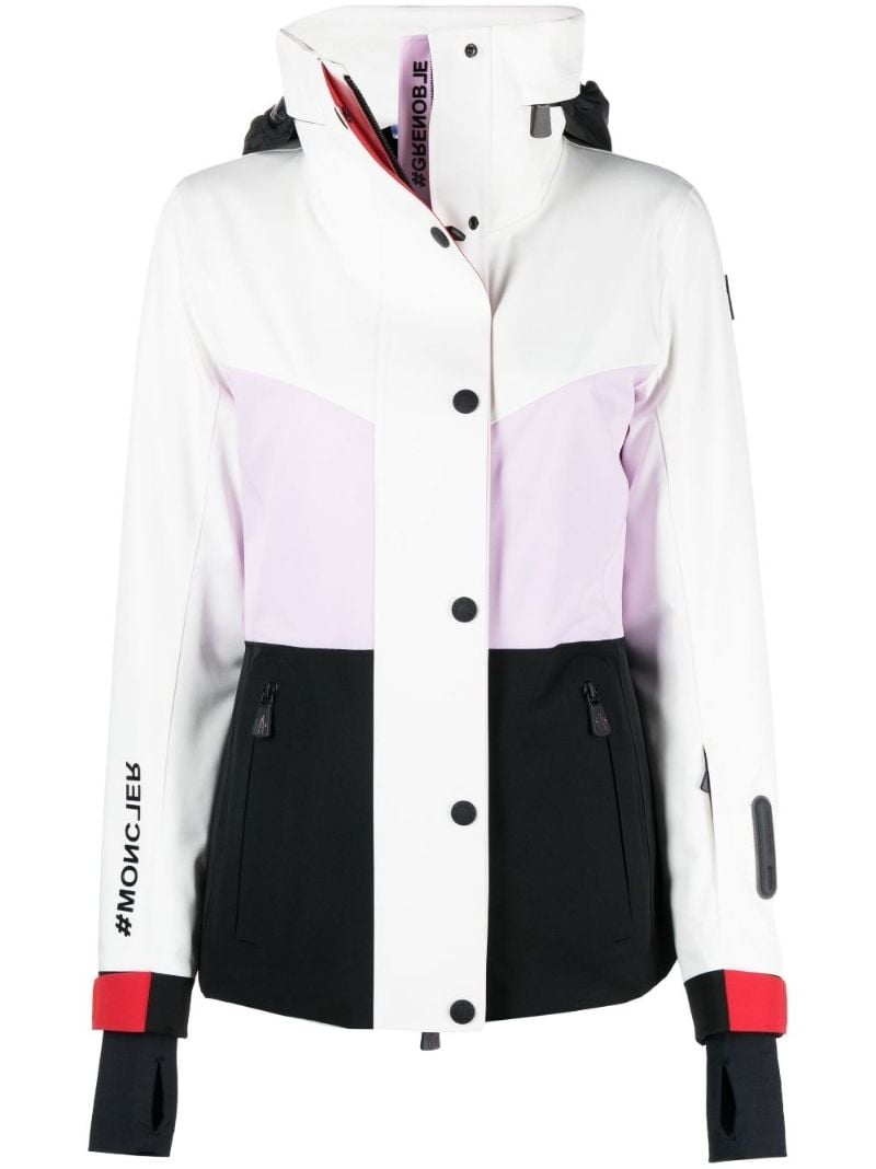 White Hainet Colourblock Hooded Jacket
