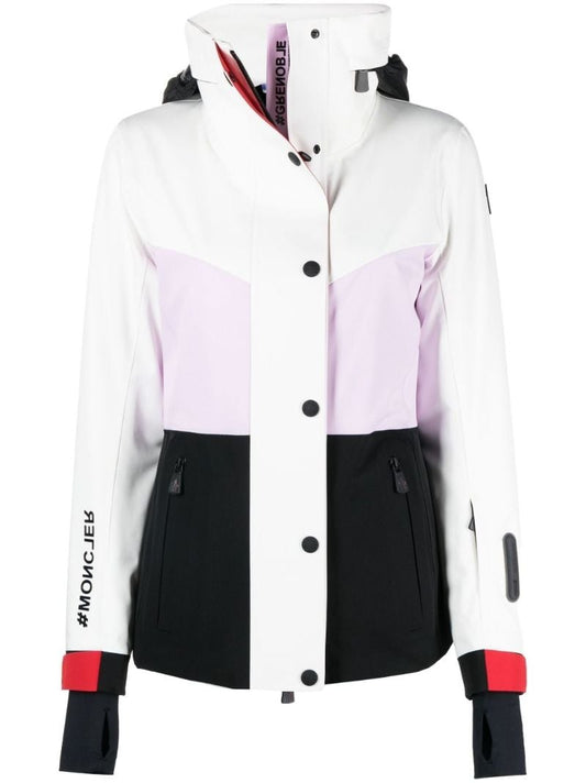 White Hainet Colourblock Hooded Jacket