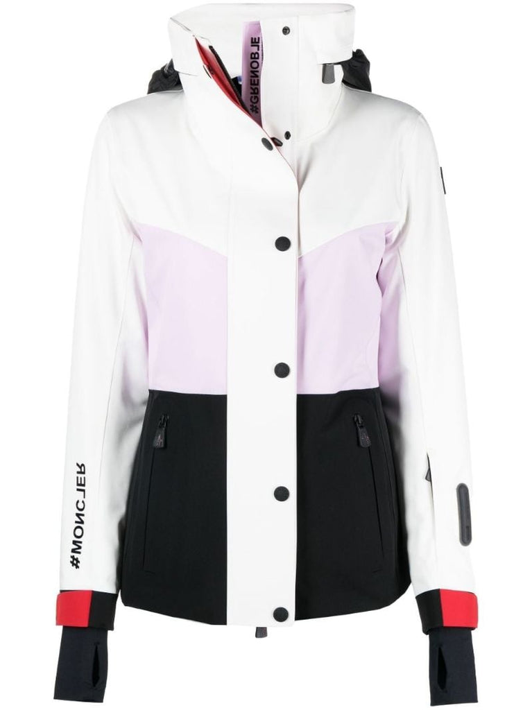 White Hainet Colourblock Hooded Jacket