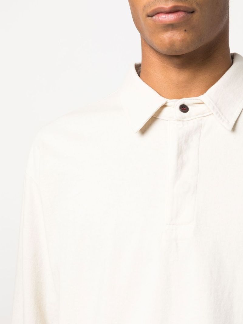 White Long Sleeve Polo Shirt