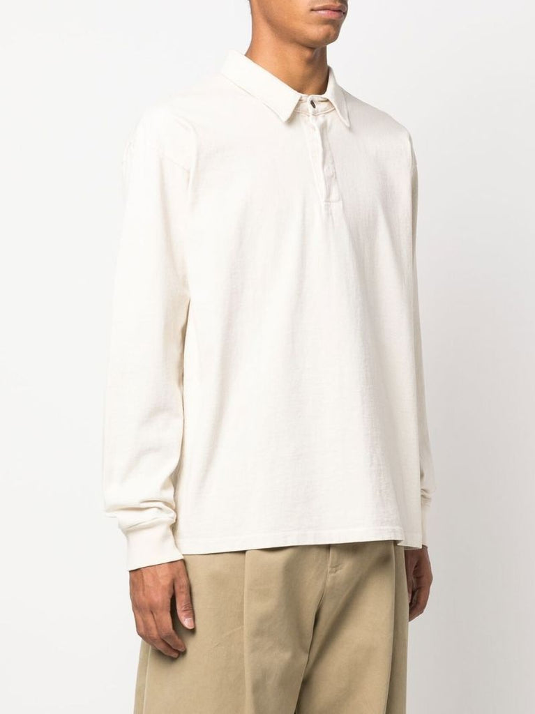 White Long Sleeve Polo Shirt