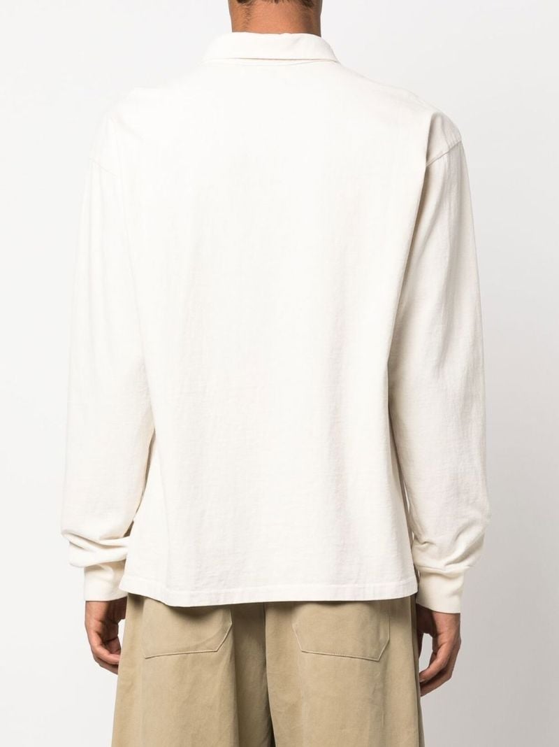 White Long Sleeve Polo Shirt