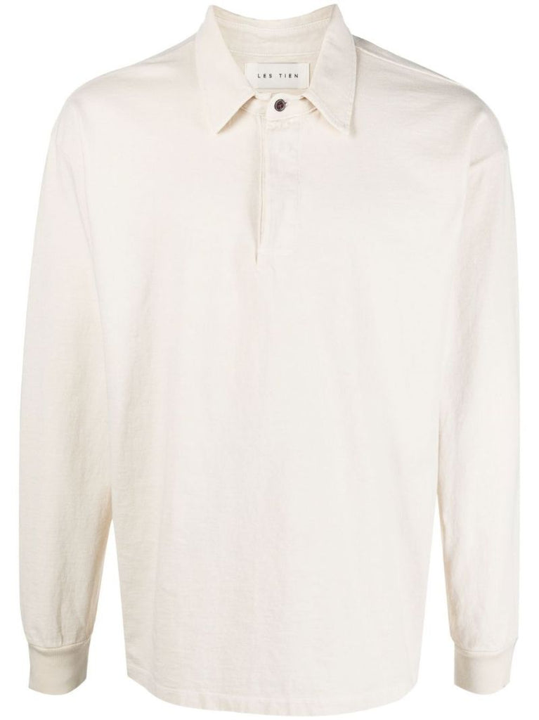 White Long Sleeve Polo Shirt