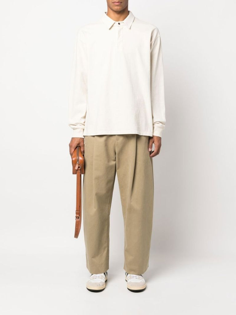 White Long Sleeve Polo Shirt