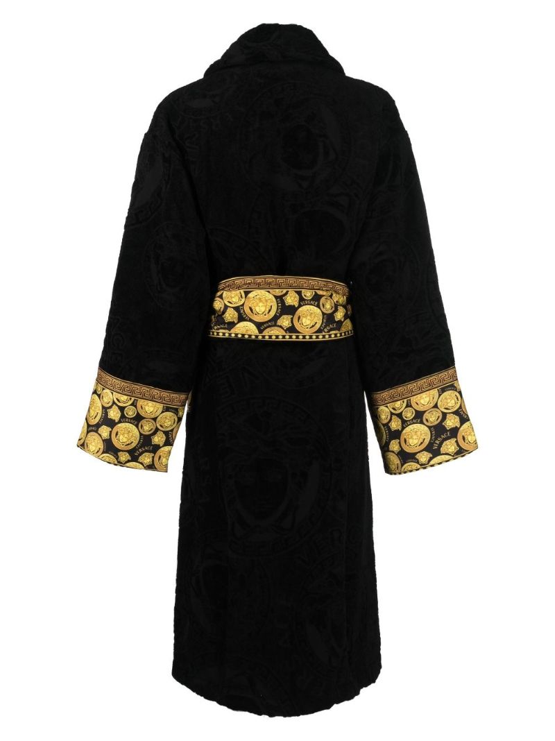 Black Medusa Amplified Belted Cotton Bathrobe