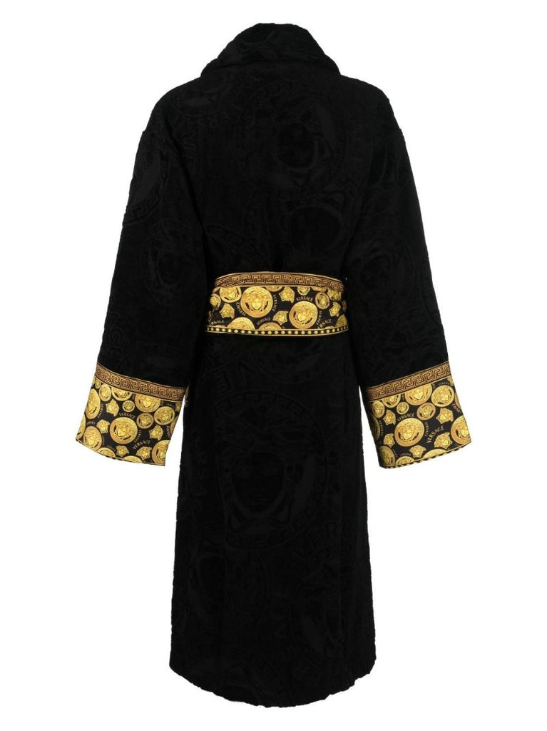 Black Medusa Amplified Belted Cotton Bathrobe