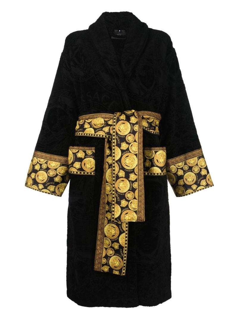 Black Medusa Amplified Belted Cotton Bathrobe