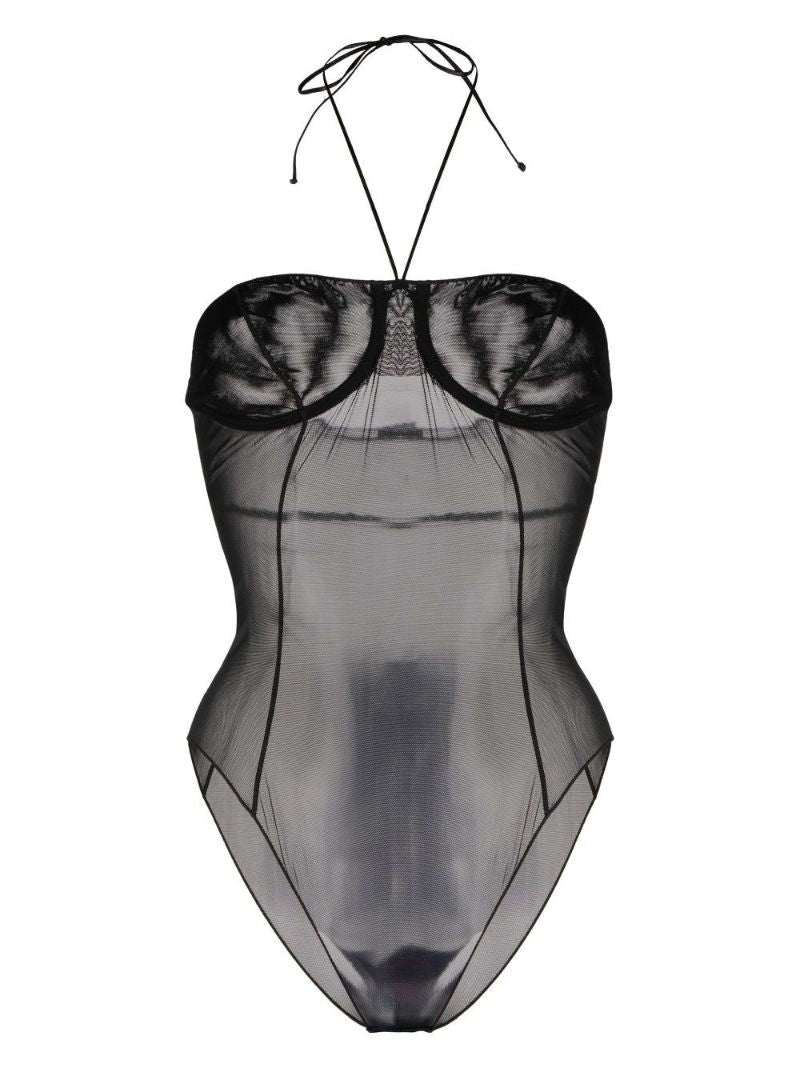 Black Mesh Bodysuit