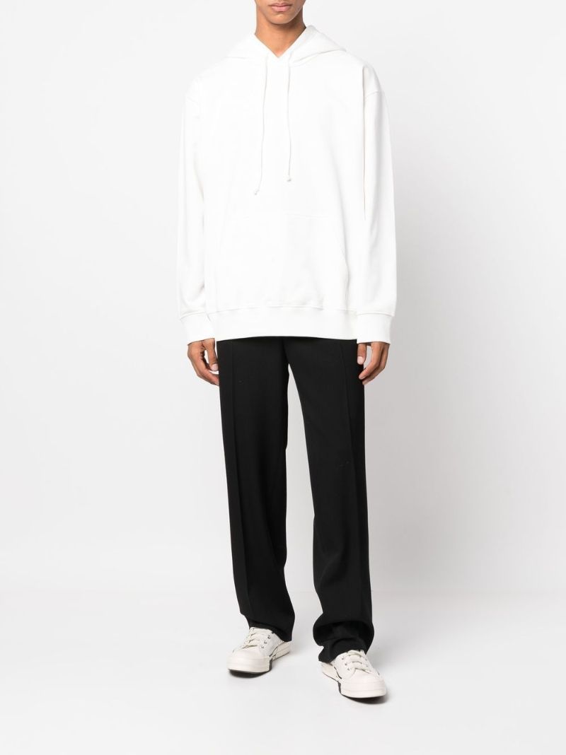 White Logo Print Hoodie