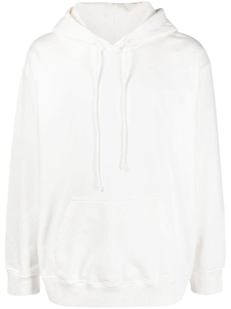 White Logo Print Hoodie