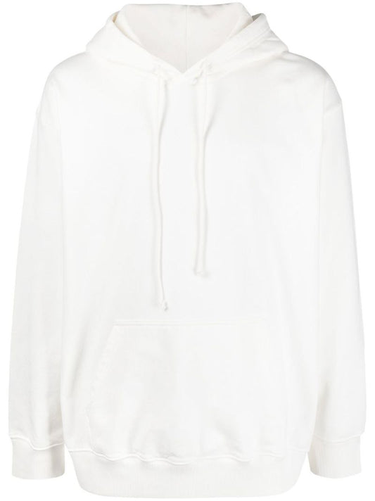 White Logo Print Hoodie