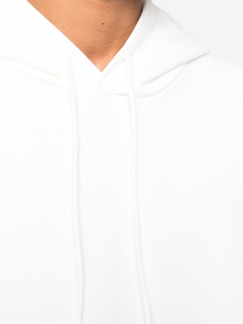 White Logo Print Hoodie