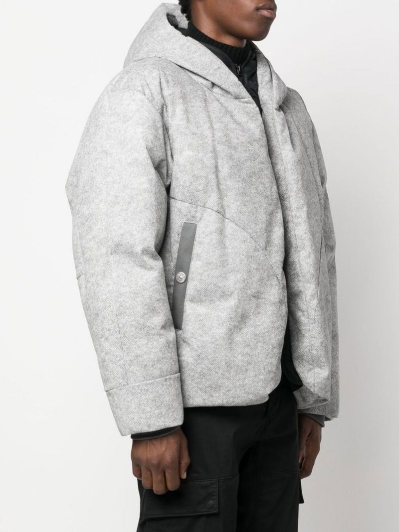 Grey Zipped Puffer Jacket