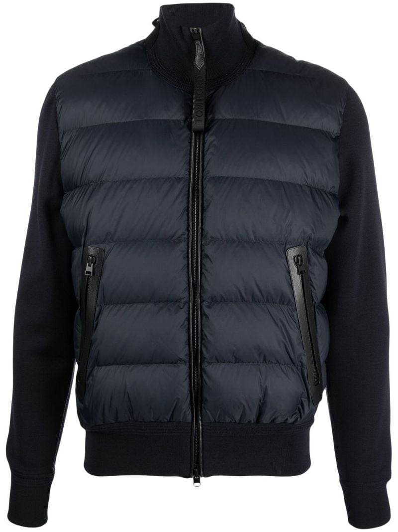 Navy Panelled Wool Jacket