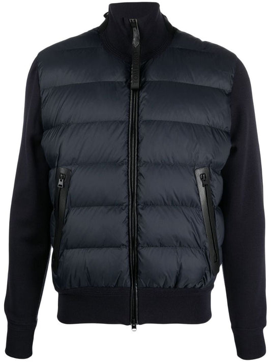 Navy Panelled Wool Jacket