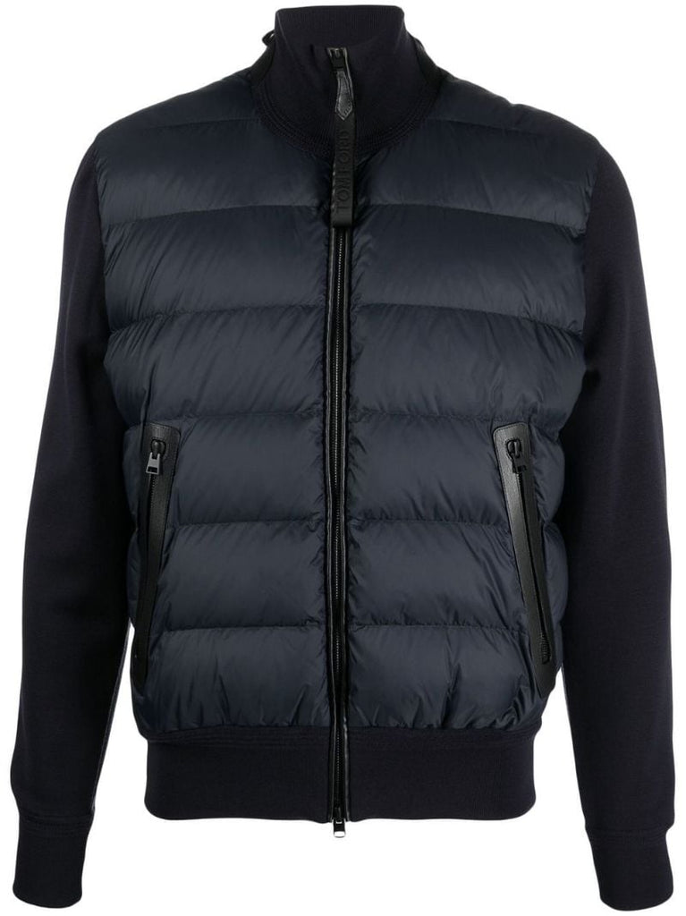 Navy Panelled Wool Jacket
