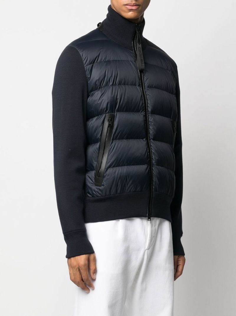 Navy Panelled Wool Jacket