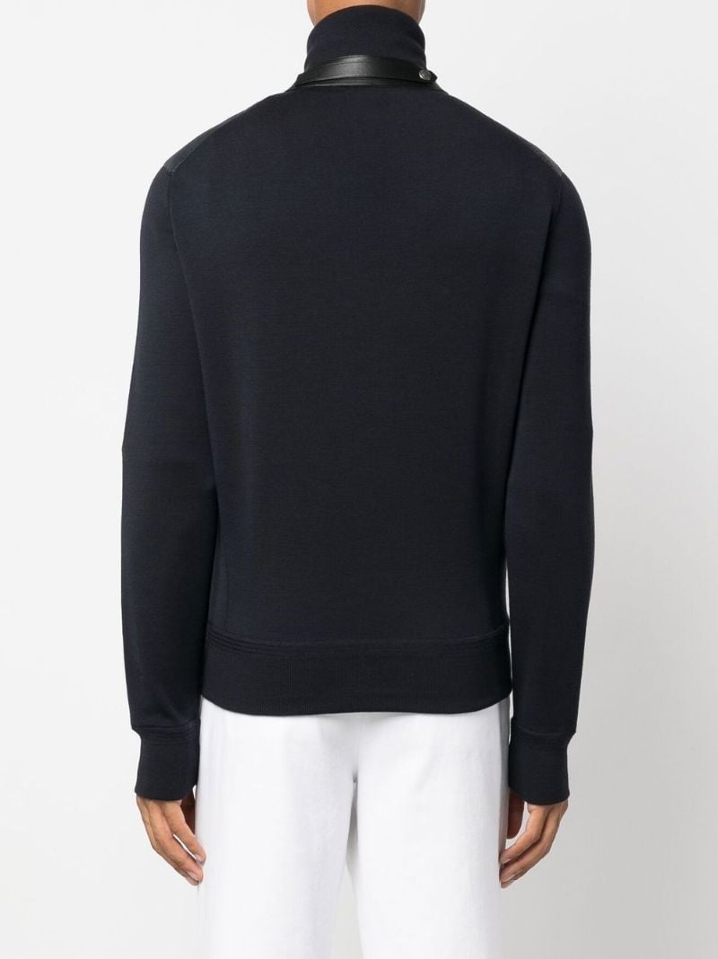 Navy Panelled Wool Jacket