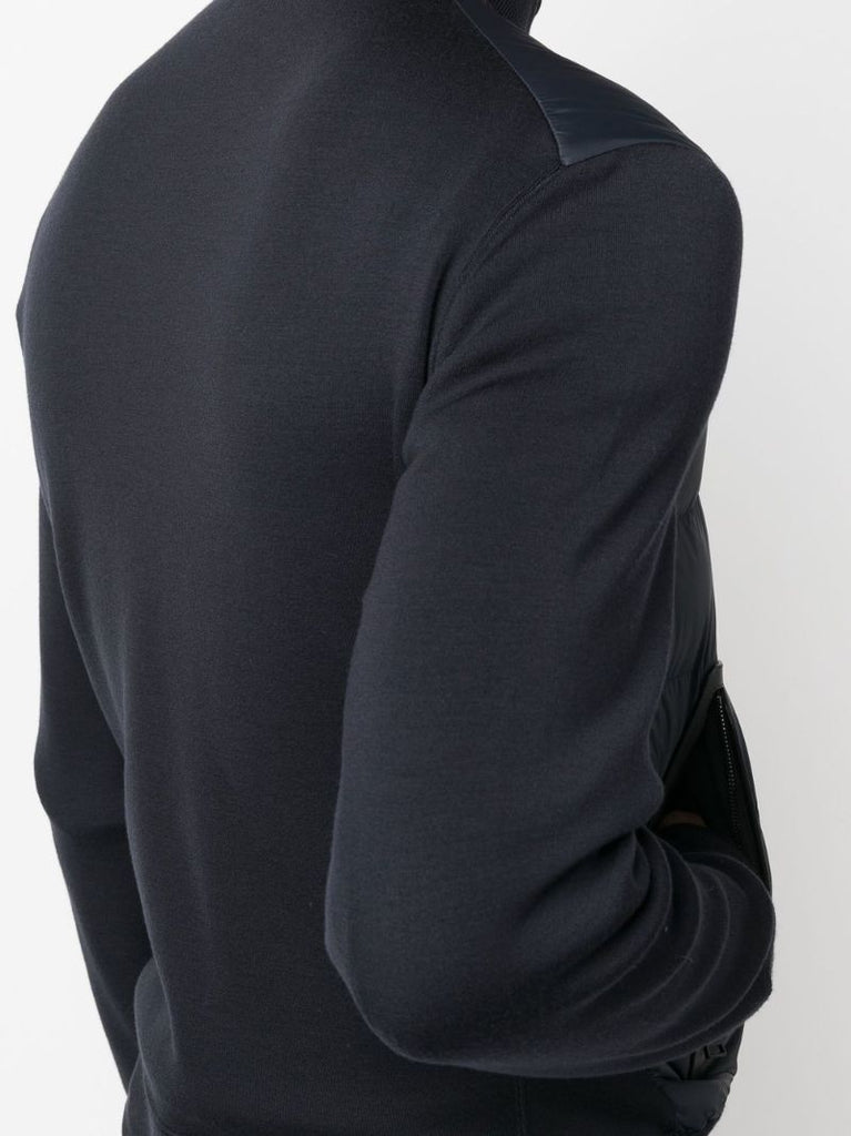 Navy Panelled Wool Jacket