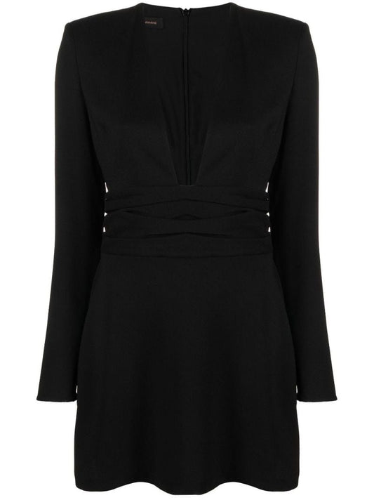 Black Kate V-neck Mini Dress