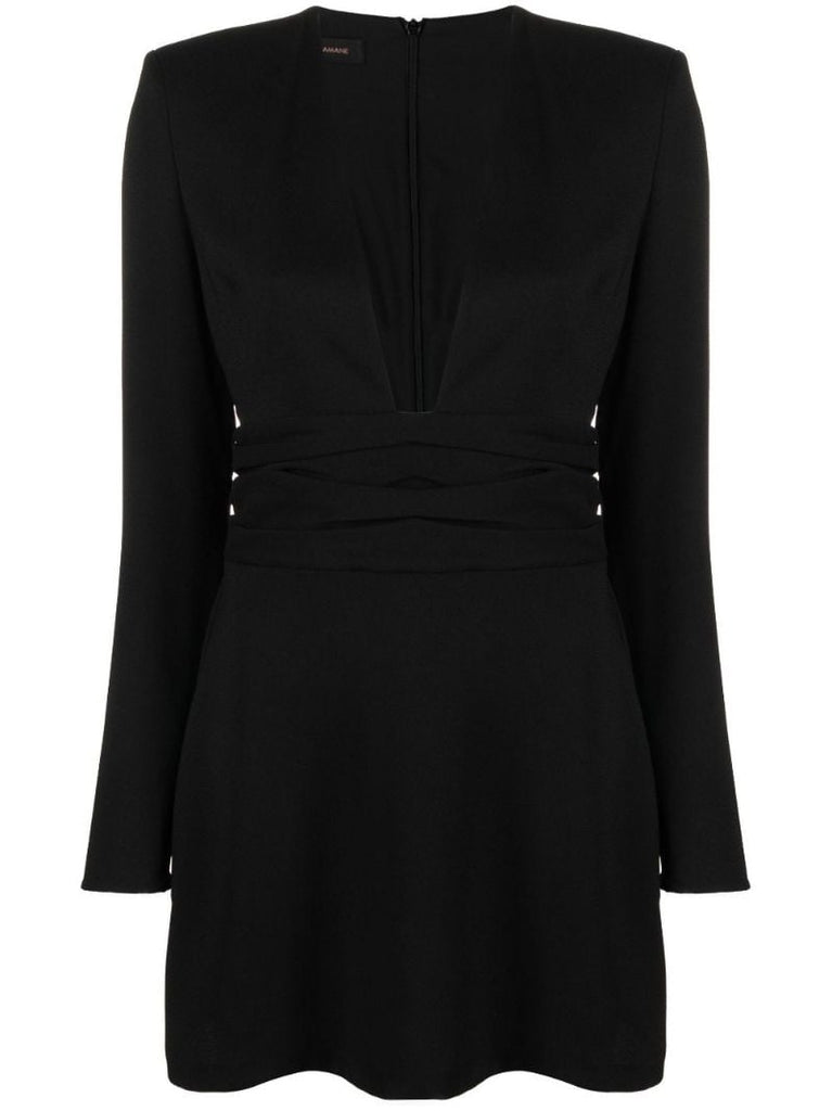 Black Kate V-neck Mini Dress