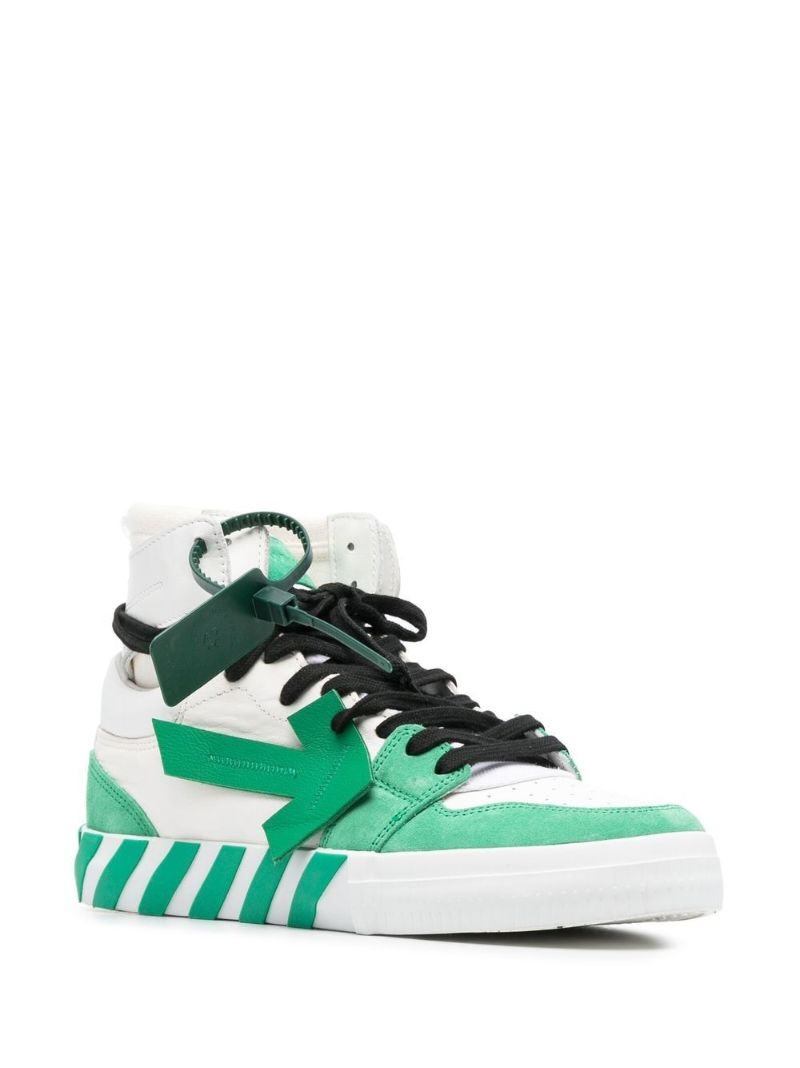 White Vulcanised High-top Leather Sneakers