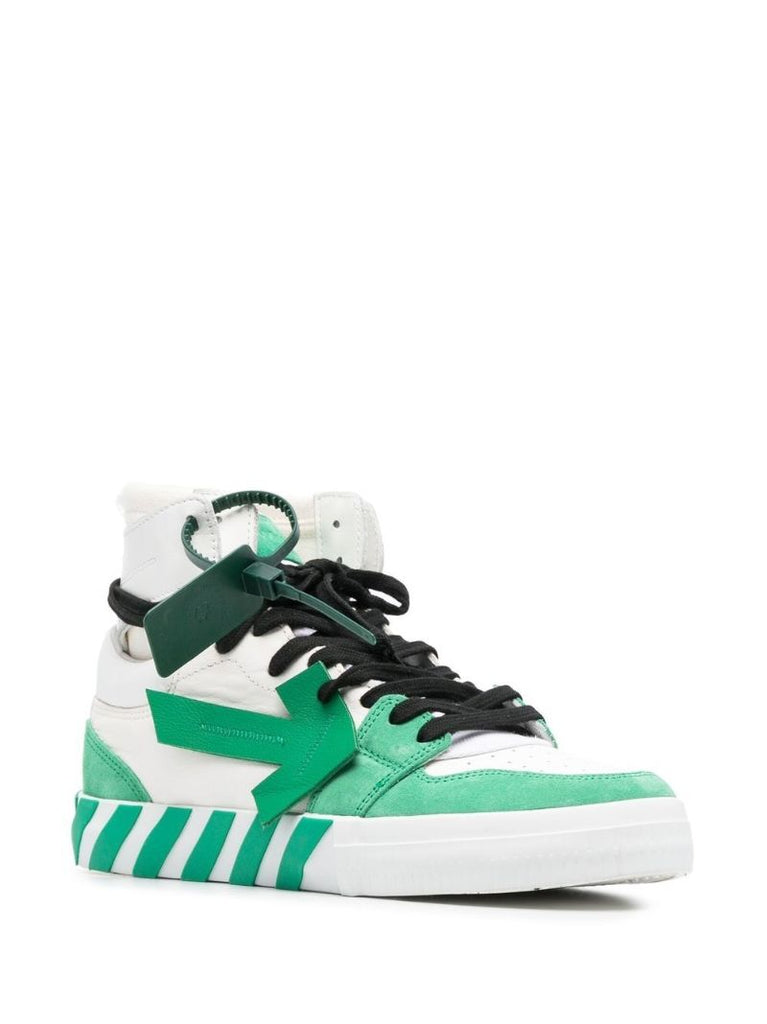White Vulcanised High-top Leather Sneakers