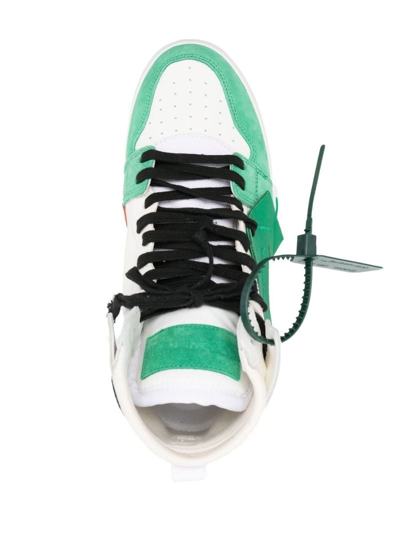 White Vulcanised High-top Leather Sneakers